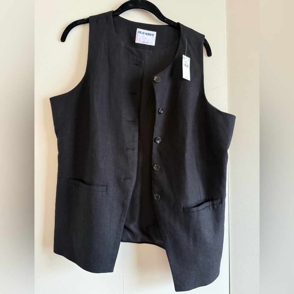 Old Navy black Button-Up Vest
